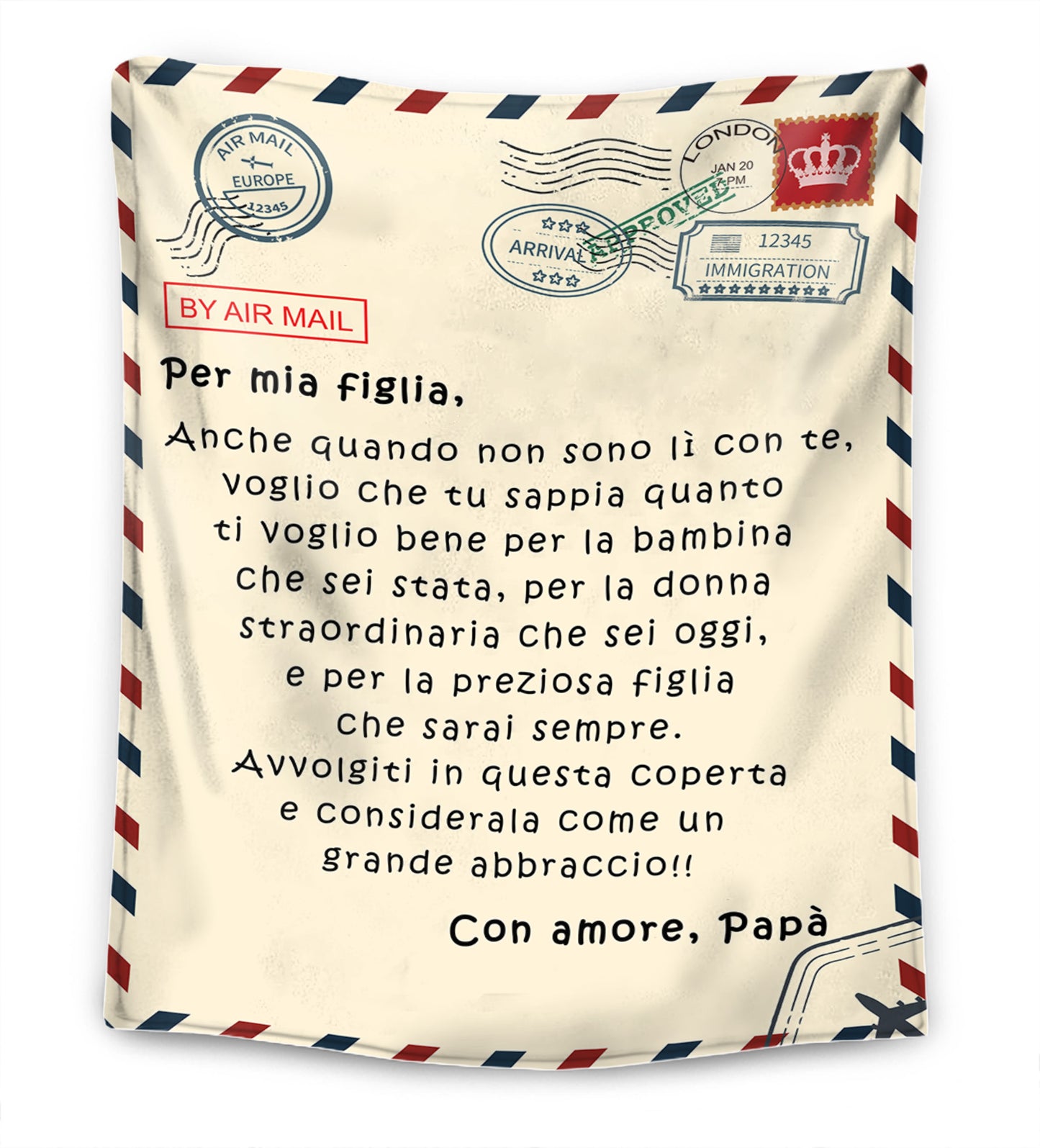 Padre - Per Mia Figlia / Per Mio Figlio - Coperta Premium™ Ver.2
