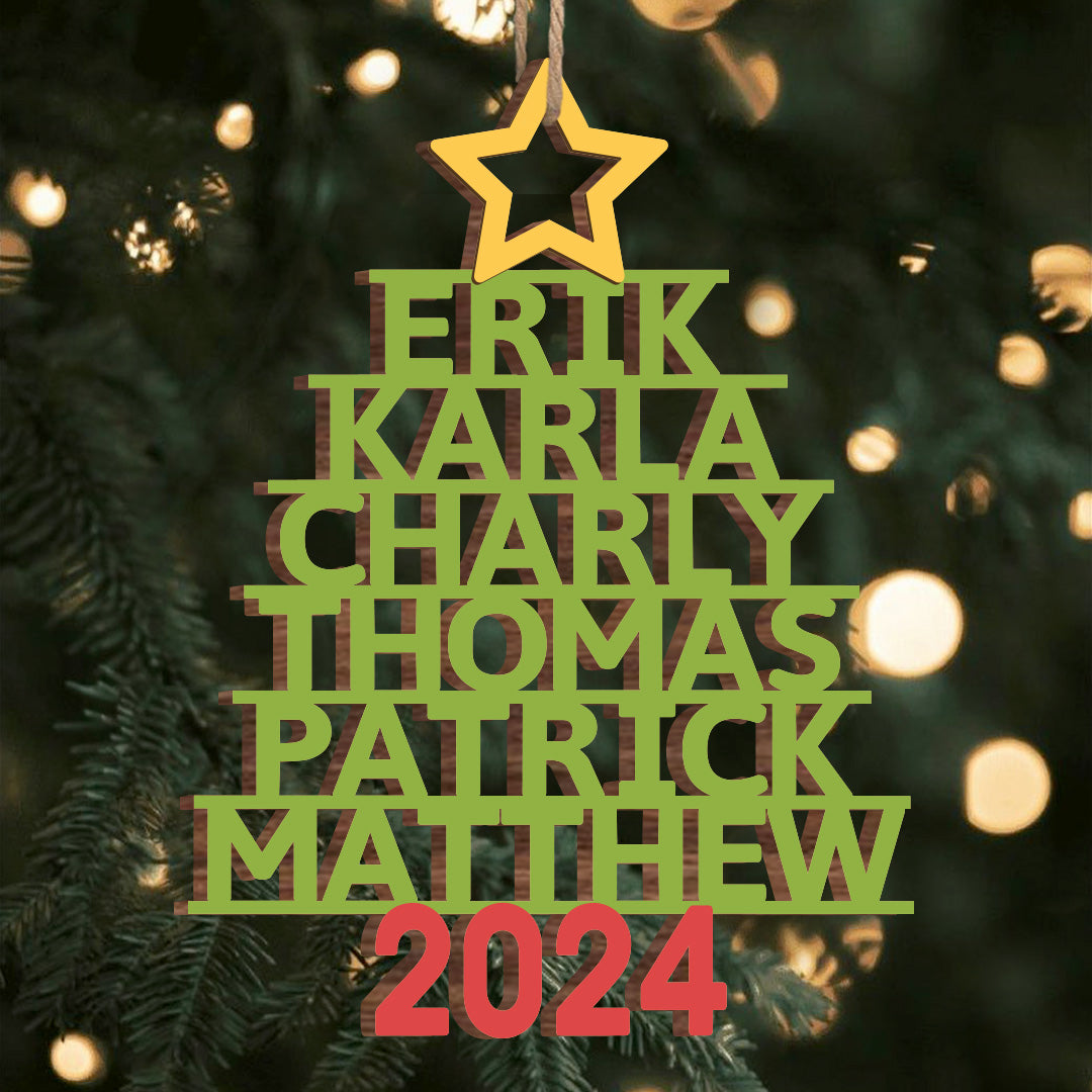 Decorazione Personalizzata Con Nome Della Famiglia - Regalo Di Natale Personalizzato Per La Famiglia