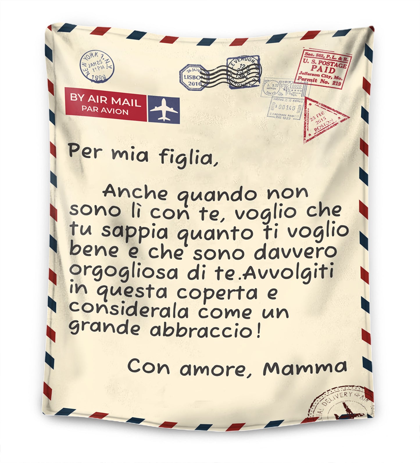 Madre - Per Mia Figlia / Per Mio Figlio - Coperta Premium™ Ver.3