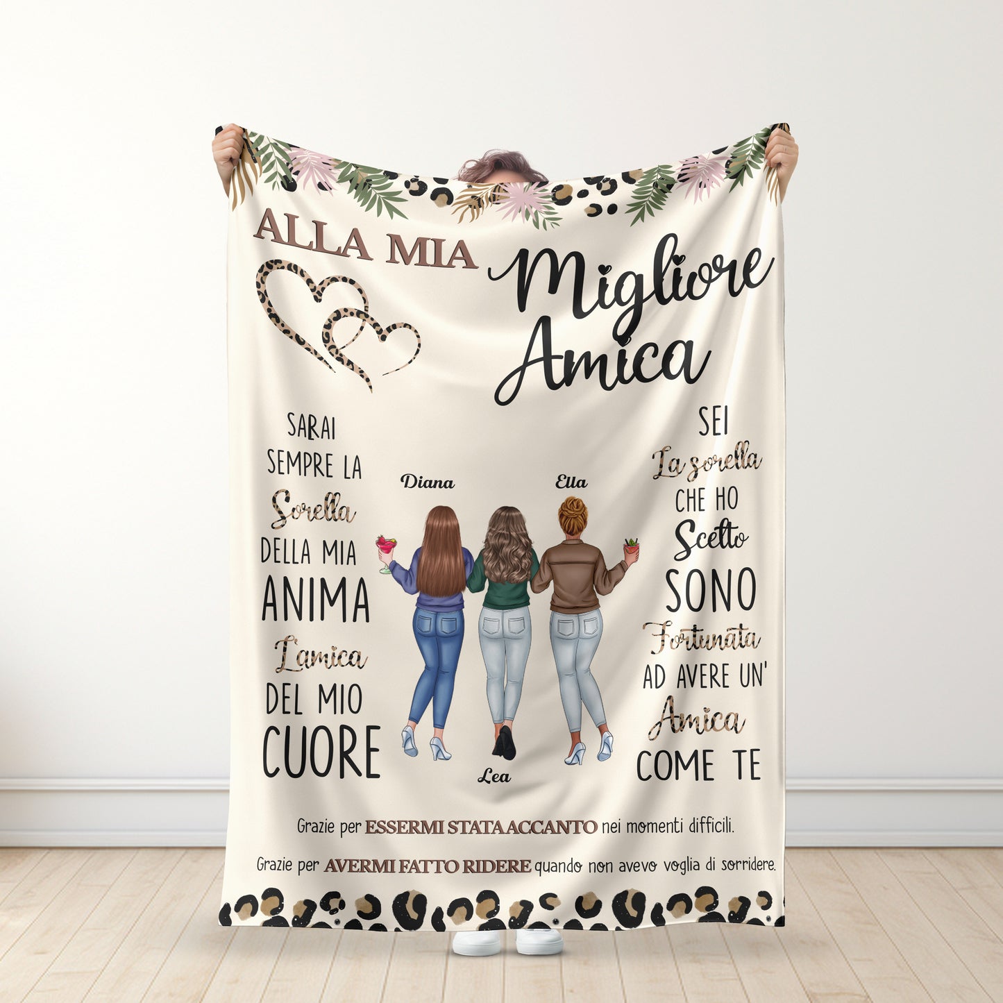 Alla mia migliore amica - Sorella dell’anima, Amica del cuore - Coperta premium personalizzata - Versione 2™