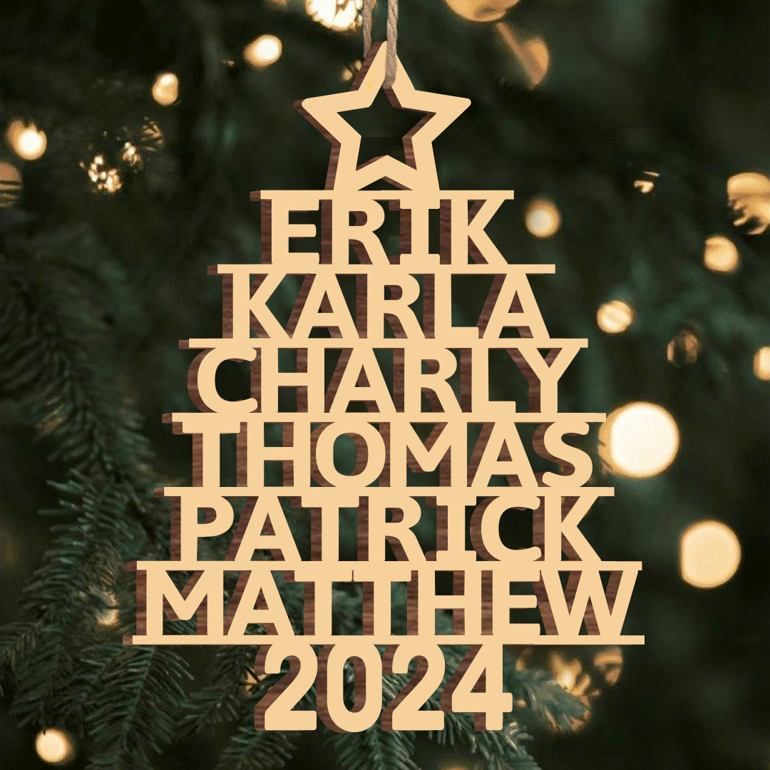 Decorazione Personalizzata Con Nome Della Famiglia - Regalo Di Natale Personalizzato Per La Famiglia