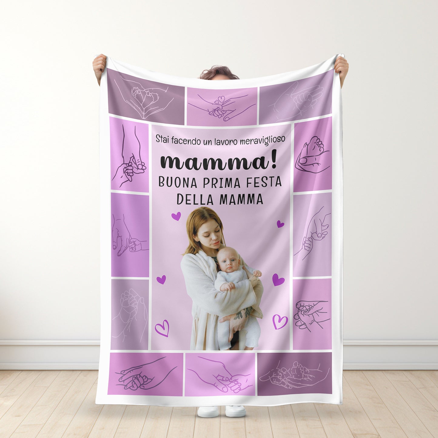 La Nostra Prima Festa Della Mamma Insieme - Coperta Personalizzata Con Foto Per Neomamme