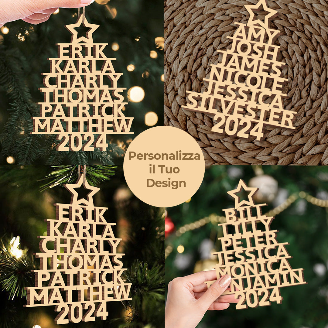Decorazione Personalizzata Con Nome Della Famiglia - Regalo Di Natale Personalizzato Per La Famiglia