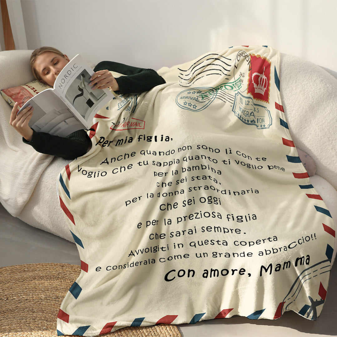 Madre - Per Mia Figlia / Per Mio Figlio - Coperta Premium™ Ver.2
