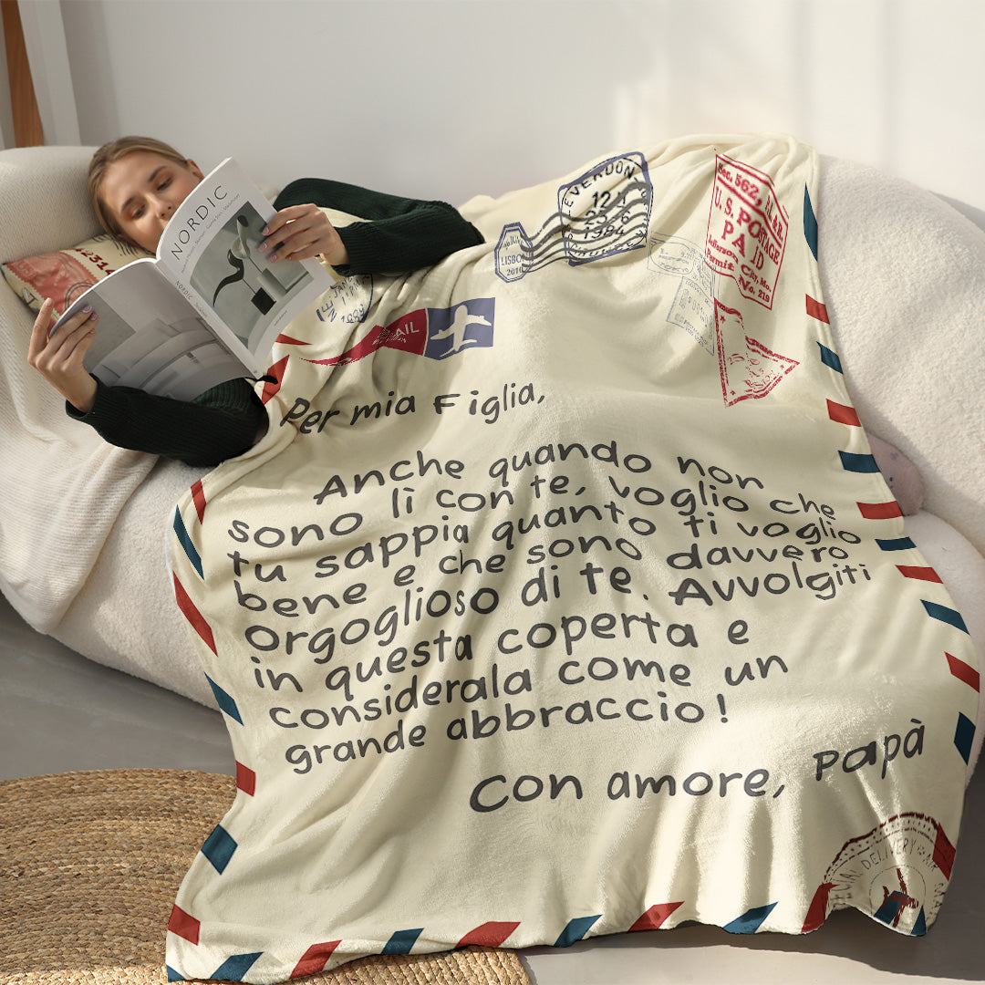 Padre - Per Mia Figlia / Per Mio Figlio - Coperta Premium™ Ver.3