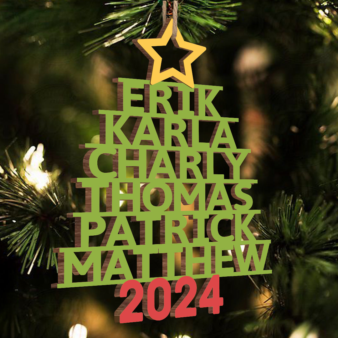 Decorazione Personalizzata Con Nome Della Famiglia - Regalo Di Natale Personalizzato Per La Famiglia