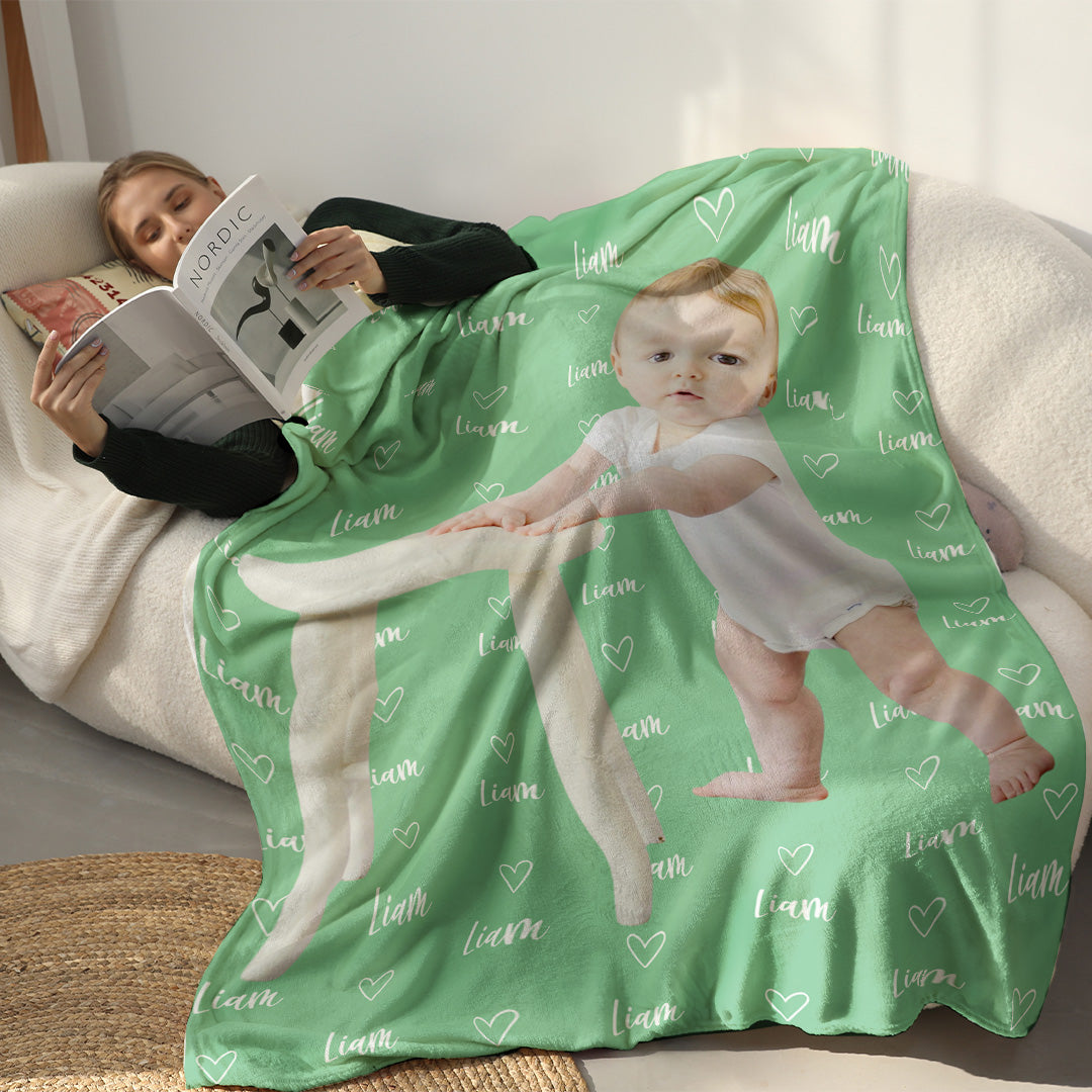 Coperta Personalizzata Con Nome E Foto - Regalo Per La Famiglia - Coperta Personalizzata