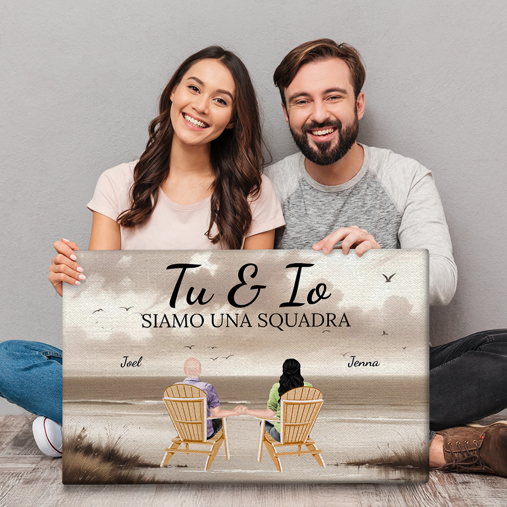 Tu ed io siamo una squadra - Regalo per Coppie - Decorazione da Parete Personalizzata