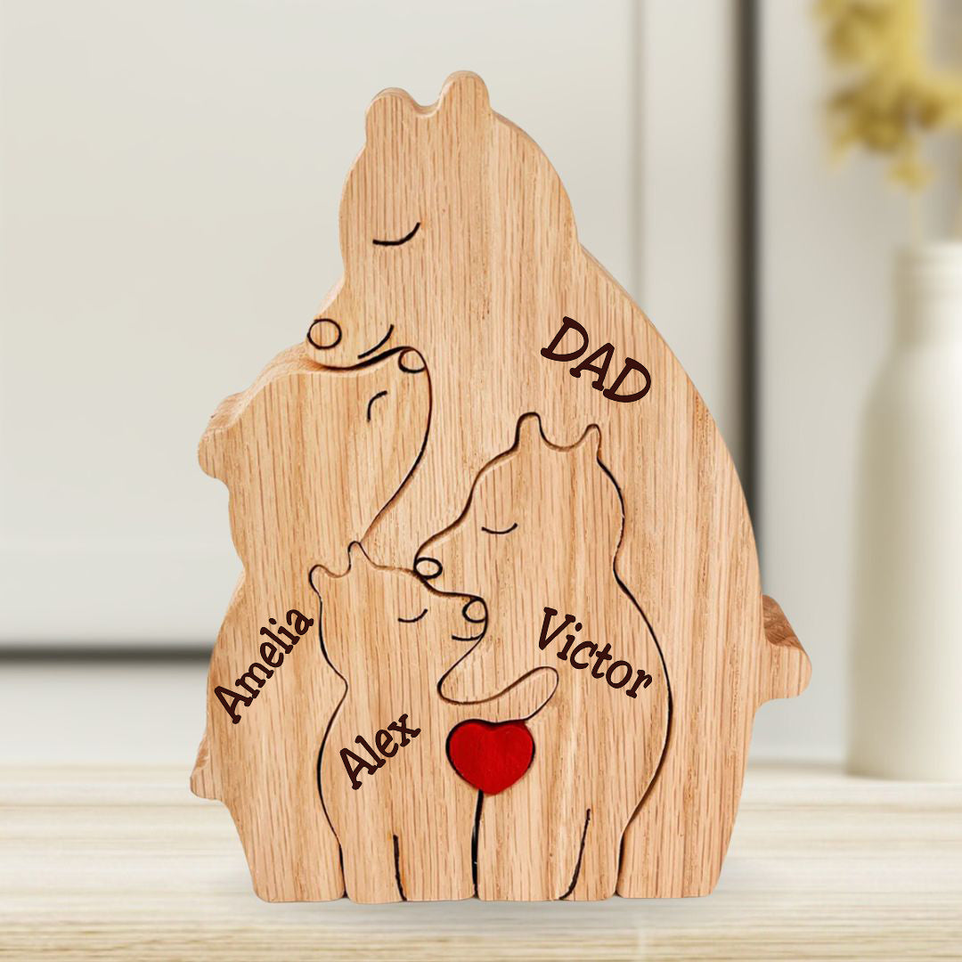 Puzzle Orsi In Legno Personalizzato Per Genitori Single