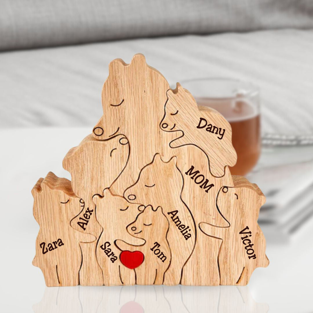 Puzzle Orsi In Legno Personalizzato Per Genitori Single
