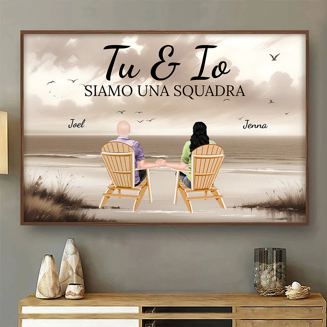 Tu ed io siamo una squadra - Regalo per Coppie - Decorazione da Parete Personalizzata