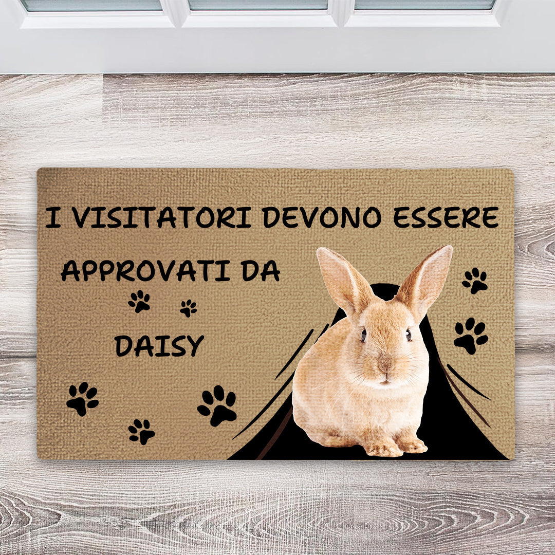 I Visitatori Devono Essere Approvati Da - Regalo Per Proprietari Di Animali Domestici - Zerbino Personalizzato