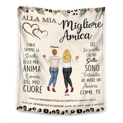 Alla mia migliore amica - Sorella dell’anima, Amica del cuore - Coperta premium personalizzata - Versione 2™