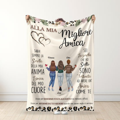 Alla mia migliore amica - Sorella dell’anima, Amica del cuore - Coperta premium personalizzata - Versione 2™