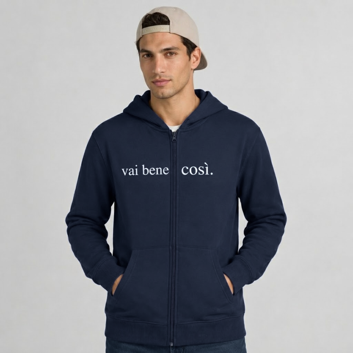 Felpa con cappuccio e zip Vai bene così